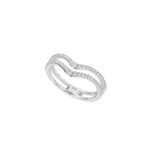 Double Row Wishbone Ring with CZ