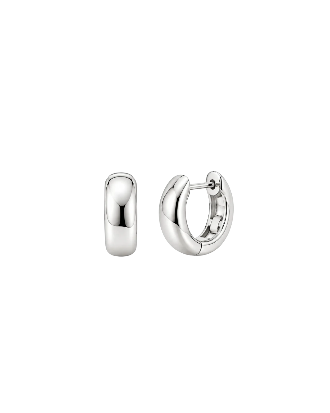 Rounded Huggie Hoop Earrings