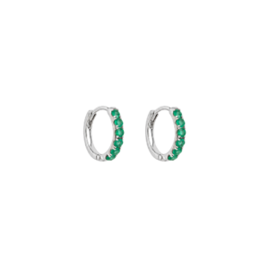 Emerald Hoop Earrings in 9ct White Gold