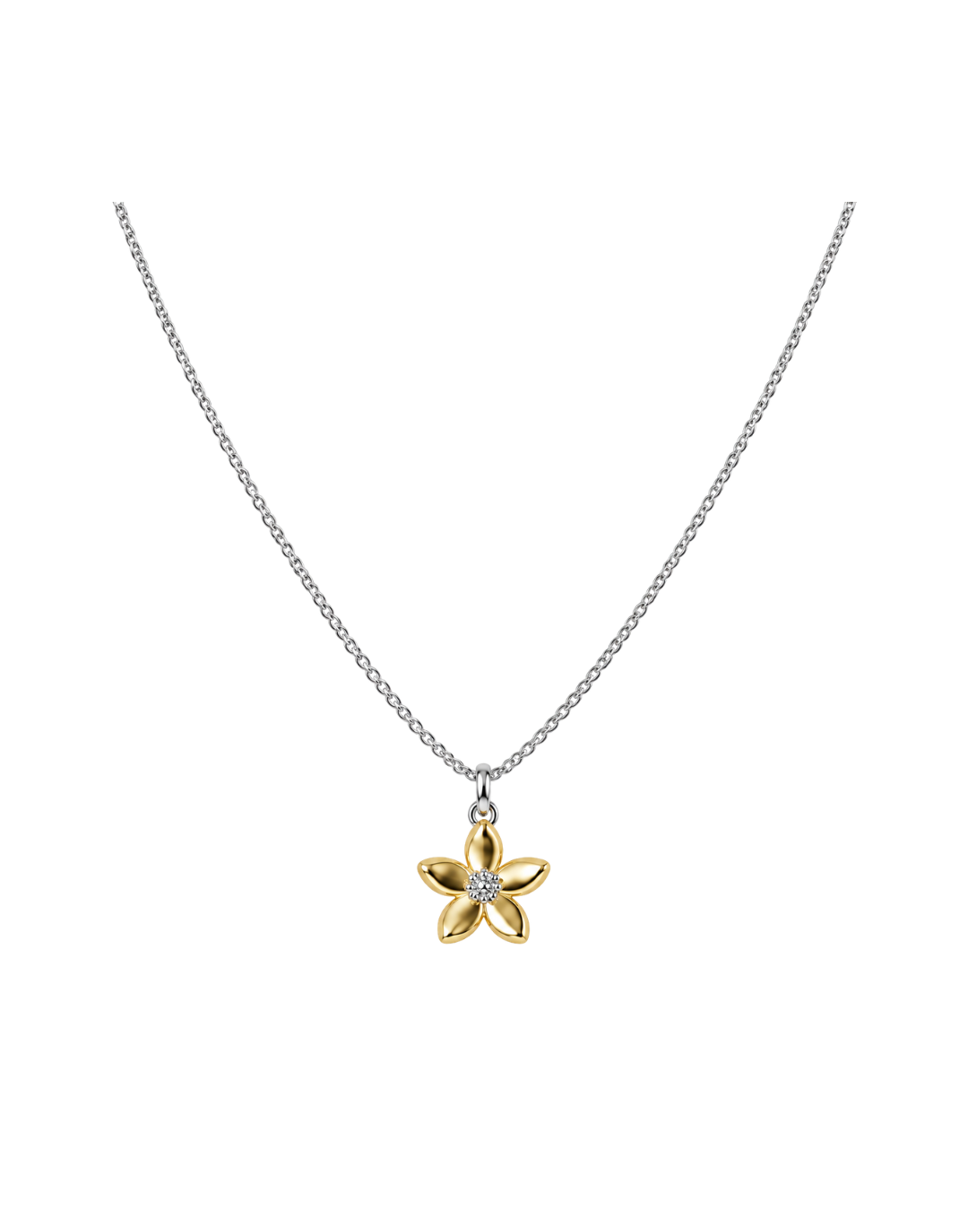 Jasmine Flower Pendant with Yellow Gold Plating