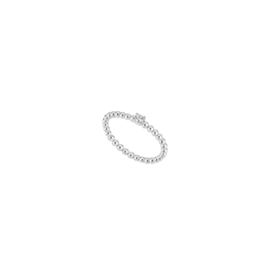 Dainty Beaded Ring with CZ
