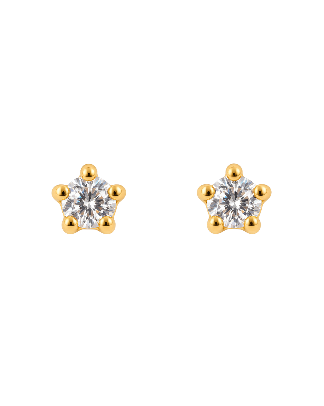 Gold Plated Clear CZ Stud Earrings