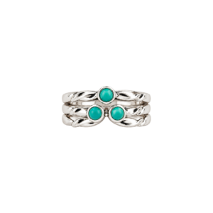 Green Magnesite Triple Stacking Ring Set