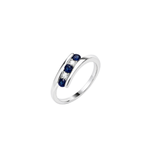 Diamond and sapphire ring