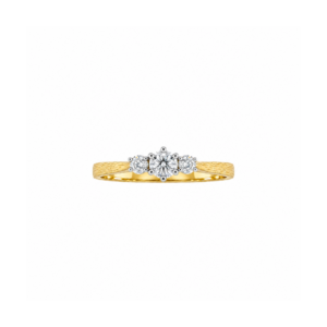 18ct Yellow Gold/0.31ct total natural diamond trilogy Ring