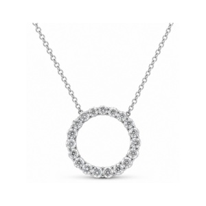 1.00ct total natural diamond graduated circle necklace