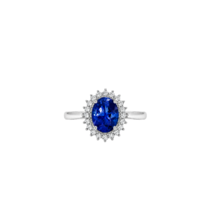 18ct White Gold/1.83ct Oval Tanzanite/0.79ct Natural Diamond Ring