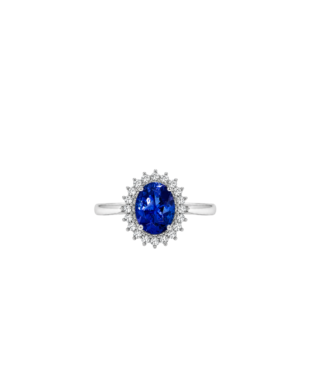 18ct White Gold/1.83ct Oval Tanzanite/0.79ct Natural Diamond Ring