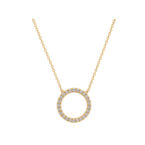 9ct Yellow Gold Natural Diamond Circle of life necklace