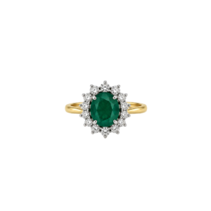 18 carat yellow gold/7.75ct emerald/2.35ct diamonds