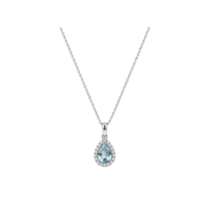 9 carat white gold/0.70ct Aquamarine/0.25 diamond