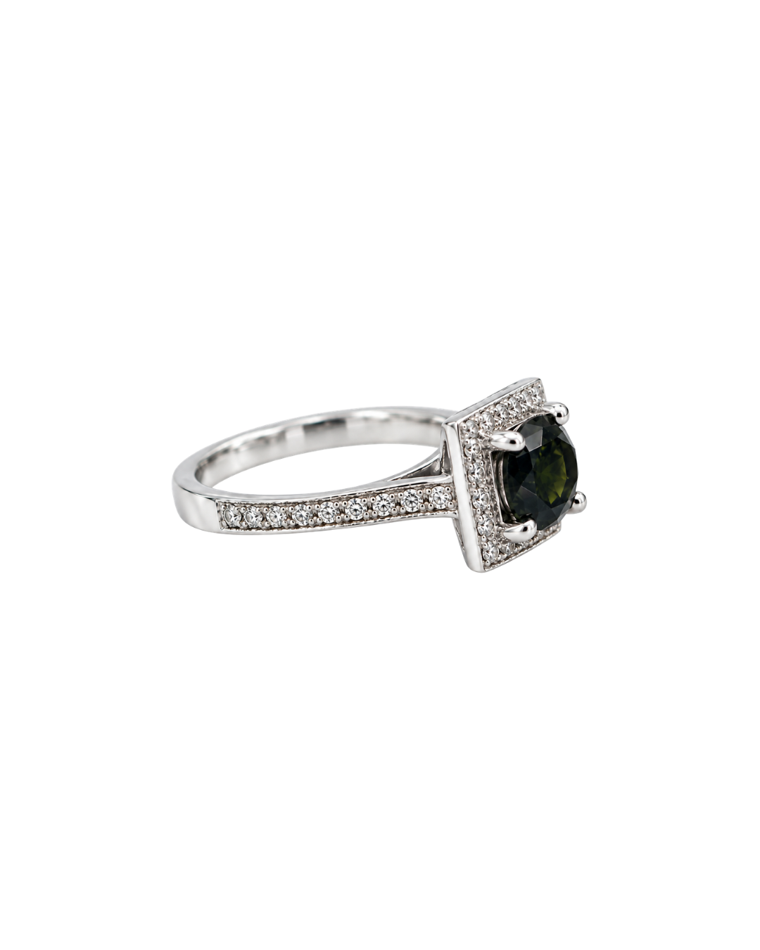 9 carat white gold/Green tourmaline and diamond - Image 3
