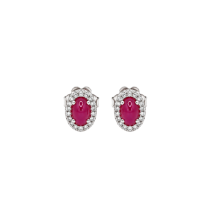 9ct White Gold/Ruby & Diamond