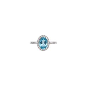 9ct White Gold/Topaz & Diamond