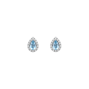 9 carat white gold/Aquamarine and diamond