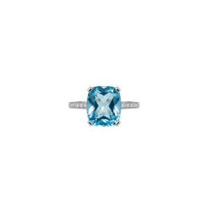 9ct White Gold/Topaz & Diamond
