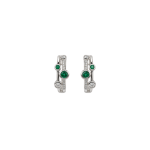 9ct White Gold/Emerald & Diamond