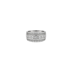 18 carat white gold/Multi row natural diamonds