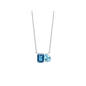 9ct White Gold/Toi Et Moi Necklace 18