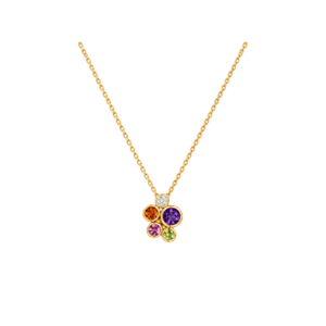 9 carat gold/Multi gem set pendant