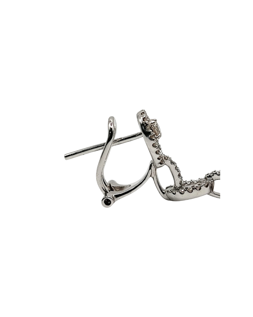 18ct White Gold/Amethyst & Diamond Drop Earrings/ - Image 3