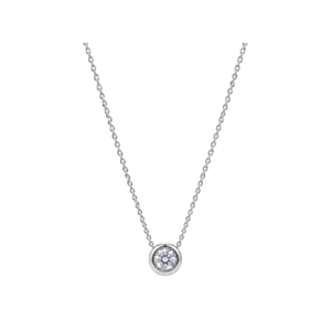 18 carat white gold/Diamond pendant and 18” belcher chain