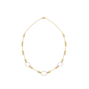 9 carat two tone gold and diamond fancy necklace