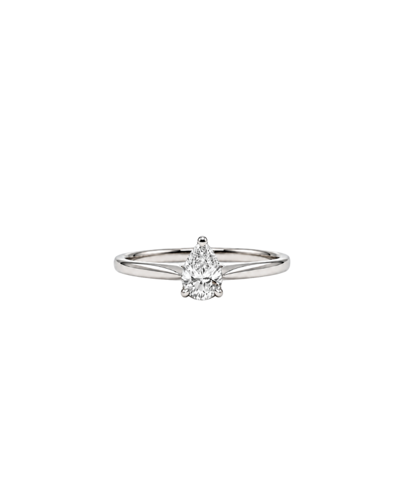 18 carat white gold/0.25ct pear diamond