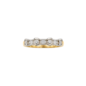 18ct Yellow & White Gold/Round and princess diamonds