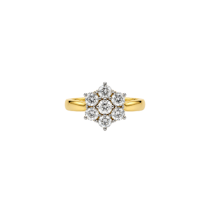 18 carat yellow gold/1.2 ct diamond daisy cluster ring