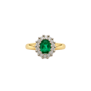 9ct Yellow Gold/Emerald & Diamond
