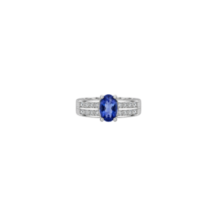 18 carat white gold/iliana tanzanite & diamond