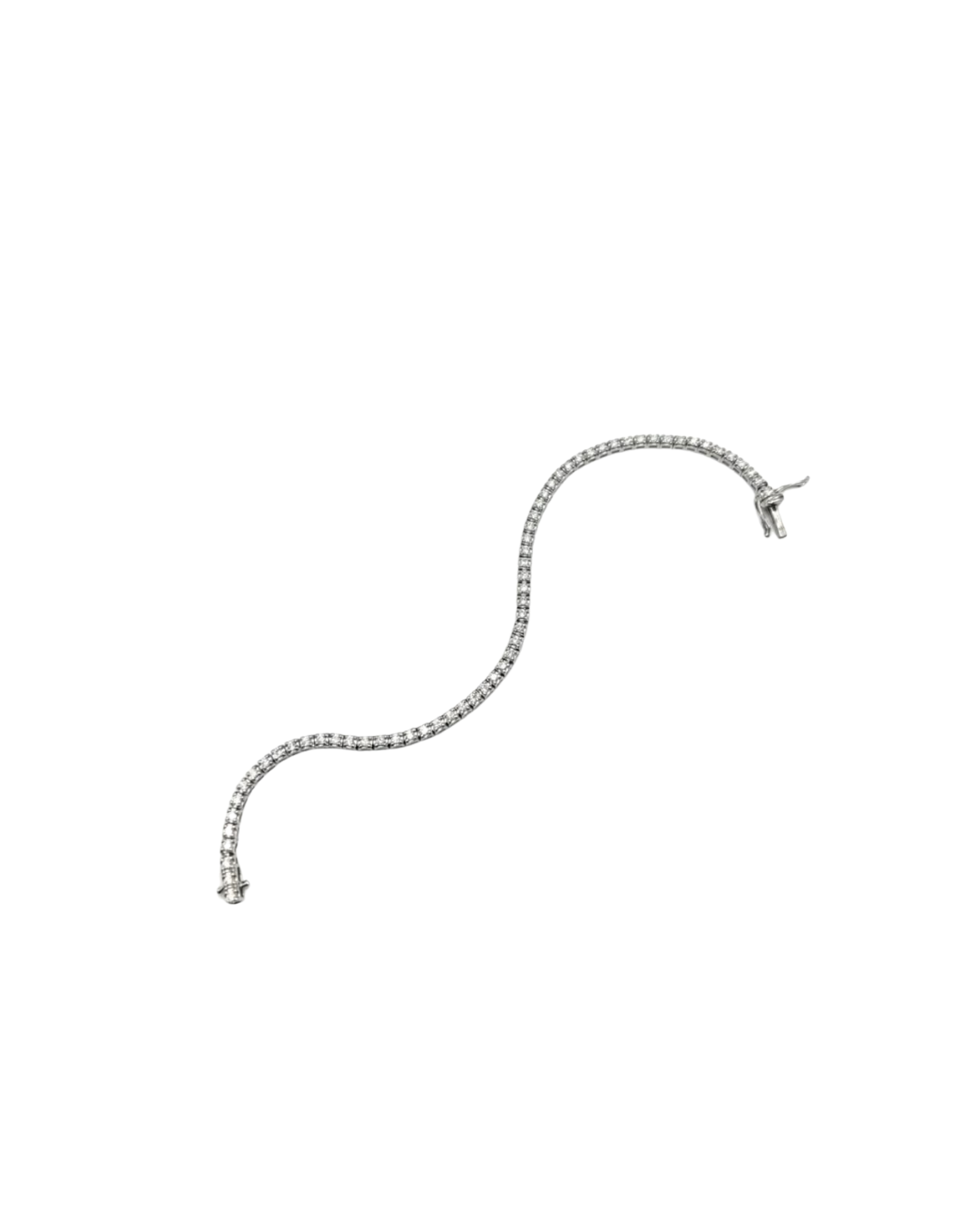 9 carat white gold/1.25ct diamond tennis bracelet - Image 4